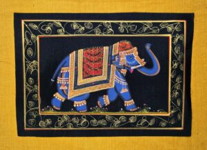elephant painting on silk